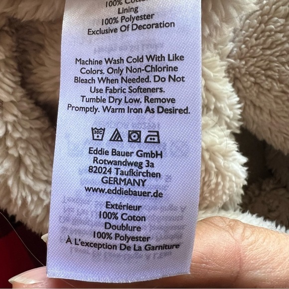 Eddie Bauer Women's Flannel Fleece Lined Button Up Shirt Red Black Plaid Size L - Picture 7 of 8